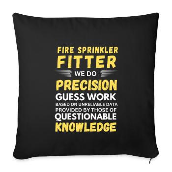 Précision du montage de gicleurs incendie : devinettes de précision - Housse de coussin décorative 45 x 45 cm - noir - Devant