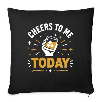 Santé à moi aujourd’hui : Création de toasts - Housse de coussin décorative 45 x 45 cm - noir - Devant