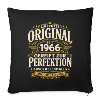 60. Geburtstag Geschenk Mann Original Vintage 1966 - Sofakissenbezug 45 x 45 cm - Schwarz - Vorne