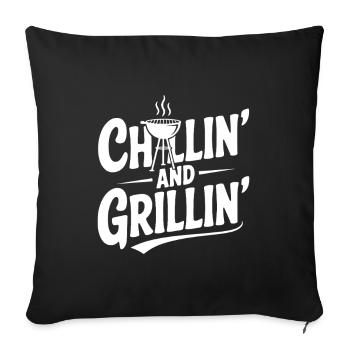 Chillin' and Grillin' - Housse de coussin décorative 45 x 45 cm - noir - Devant