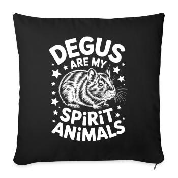 Degu Sayings Common Degu Joke Degus Gift - Sofa pillowcase 17,3'' x 17,3'' (45 x 45 cm) - black - Front