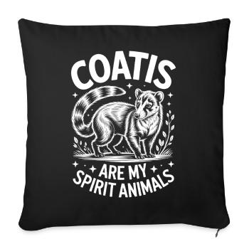 Coatis Sayings Funny Coatis Gift - Sofa pillowcase 17,3'' x 17,3'' (45 x 45 cm) - black - Front