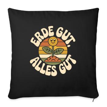Terre Bonne Toute Bonne Protection de l’Environnement Nature Mère Terre - Housse de coussin décorative 45 x 45 cm - noir - Devant