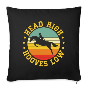 Cavalier de cheval de loisir, tête haute, sabots bas, bas - Housse de coussin décorative 45 x 45 cm - noir - Devant