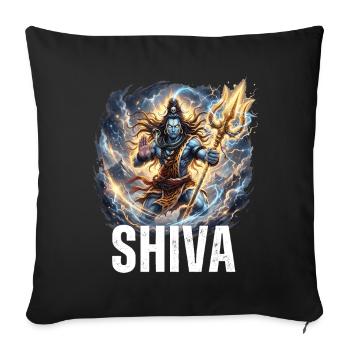 Seigneur Shiva – divinité mythologique - Housse de coussin décorative 45 x 45 cm - noir - Devant