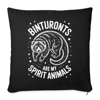 Expressions de l’ours laveur, cadeau amusant de chat ours - Housse de coussin décorative 45 x 45 cm - noir - Devant
