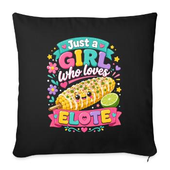 La fille aime Elote - Housse de coussin décorative 45 x 45 cm - noir - Devant