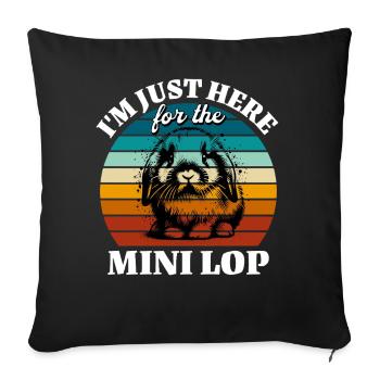 Drôle de petits proverbes de petit bélier lapin - Housse de coussin décorative 45 x 45 cm - noir - Devant
