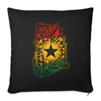 Ghana Ghanese Ghanesisch - Housse de coussin décorative 45 x 45 cm - noir - Devant