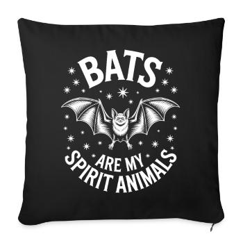 Bat Sayings Funny Bat Gift - Sofa pillowcase 17,3'' x 17,3'' (45 x 45 cm) - black - Front