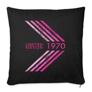 Édition limitée 1970 Femmes d’anniversaire - Housse de coussin décorative 45 x 45 cm - noir - Devant