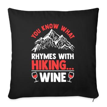 Hiking Mountain Trail Backpacking Outdoors Poaching - Sofa pillowcase 17,3'' x 17,3'' (45 x 45 cm) - black - Front