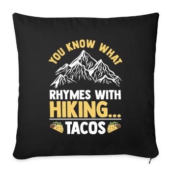 Hiking Mountain Trail Backpacking Outdoors Poaching - Sofa pillowcase 17,3'' x 17,3'' (45 x 45 cm) - black - Front