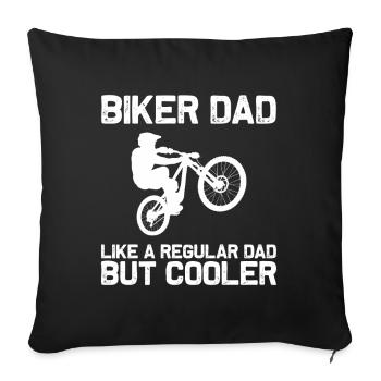 Biker Dad Fahrrad Mountainbike MTB Downhill - Sofakissenbezug 45 x 45 cm - Schwarz - Vorne