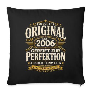 20. Geburtstag Geschenk Mann Original Vintage 2006 - Sofakissenbezug 45 x 45 cm - Schwarz - Vorne