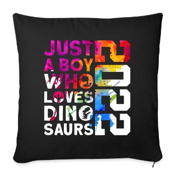 DINO 2022 DINOSAUR 4TH BIRTHDAY - Sofa pillowcase 17,3'' x 17,3'' (45 x 45 cm) - black - Front