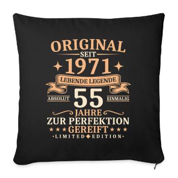 Geburtstag 55 Jahre Lebende Legende 1971 Jahrgang - Sofakissenbezug 45 x 45 cm - Schwarz - Vorne