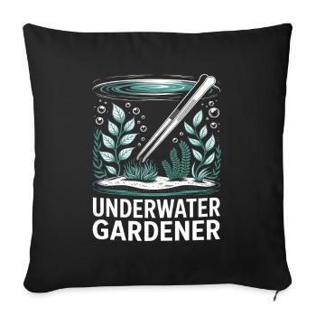 Underwater Gardener Aquascaping Dream - Sofa pillowcase 17,3'' x 17,3'' (45 x 45 cm) - black - Front
