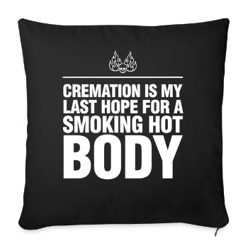 Crème : Dernier espoir : un t-shirt sexy - Housse de coussin décorative 45 x 45 cm - noir - Devant