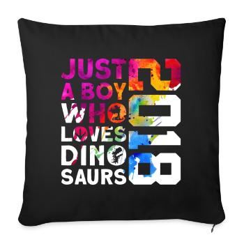 DINO 2018 DINOSAUR 8E ANNIVERSAIRE - Housse de coussin décorative 45 x 45 cm - noir - Devant