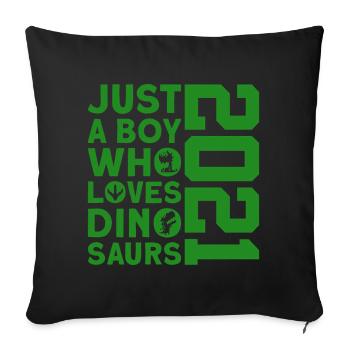 5E ANNIVERSAIRE DINO 2021 DINOSAURE - Housse de coussin décorative 45 x 45 cm - noir - Devant
