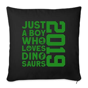 DINO 2019 DINOSAUR 7TH BIRTHDAY - Sofa pillowcase 17,3'' x 17,3'' (45 x 45 cm) - black - Front