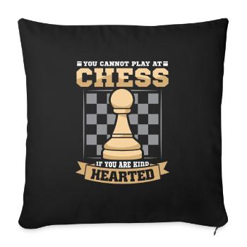 Échiquier des joueurs d’échecs - Housse de coussin décorative 45 x 45 cm - noir - Devant