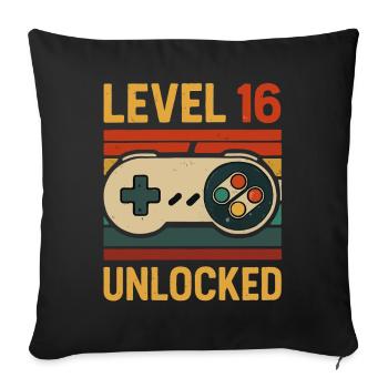 16th Birthday Gaming - Sofa pillowcase 17,3'' x 17,3'' (45 x 45 cm) - black - Front