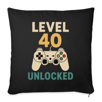 Contrôleur débloqué niveau 40 - Housse de coussin décorative 45 x 45 cm - noir - Devant