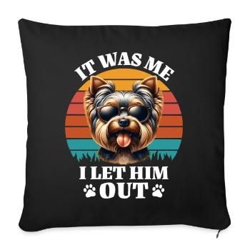 Drôles de proverbes du Yorkshire Terrier - Housse de coussin décorative 45 x 45 cm - noir - Devant