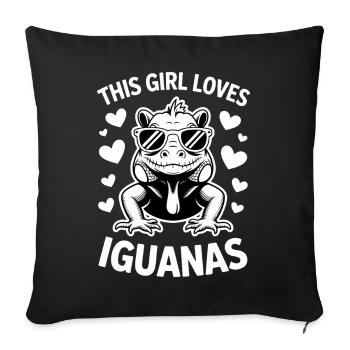 Iguanas Sayings Iguanas Funny Iguanas Gift - Sofa pillowcase 17,3'' x 17,3'' (45 x 45 cm) - black - Front
