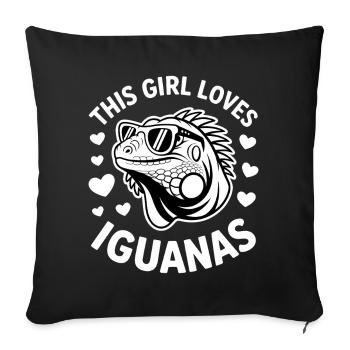 Iguanas Sayings Iguanas Funny Iguanas Gift - Sofa pillowcase 17,3'' x 17,3'' (45 x 45 cm) - black - Front