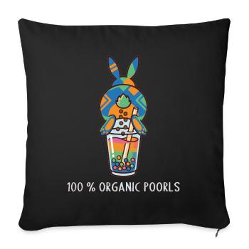 Bubble Tea Boba Drôle de Lapin mignon - Housse de coussin décorative 45 x 45 cm - noir - Devant