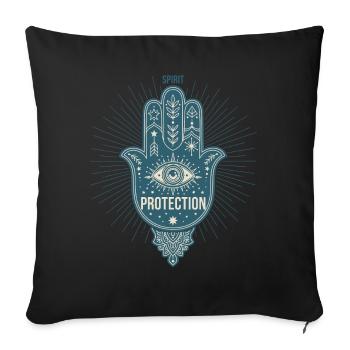 Spiritualité Protection des esprits Géométrie sacrée - Housse de coussin décorative 45 x 45 cm - noir - Devant