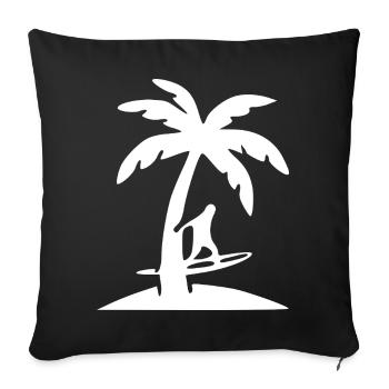 Vacances d’été pour surfeur surfeur Palmier Tree - Housse de coussin décorative 45 x 45 cm - noir - Devant