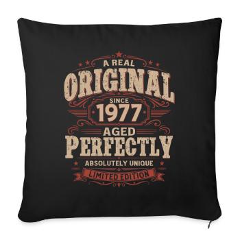 49th Birthday Gift Husband Original Vintage 1977 - Sofa pillowcase 17,3'' x 17,3'' (45 x 45 cm) - black - Front