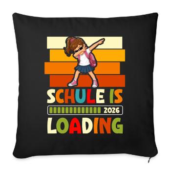 Start of school 2026 School enrollment for young girls daycare center - Sofa pillowcase 17,3'' x 17,3'' (45 x 45 cm) - black - Front