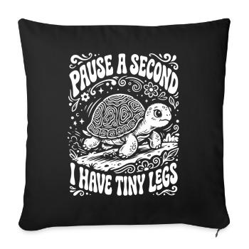 Petites jambes s’arrêtent Drôle de proverbe - Housse de coussin décorative 45 x 45 cm - noir - Devant