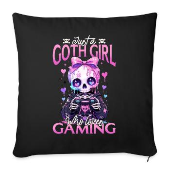 Pastel Goth Soft Goth Gaming Gamer - Housse de coussin décorative 45 x 45 cm - noir - Devant