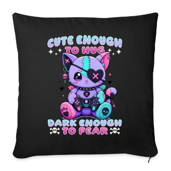 Pastel Goth Soft Goth Gaming Gamer - Housse de coussin décorative 45 x 45 cm - noir - Devant