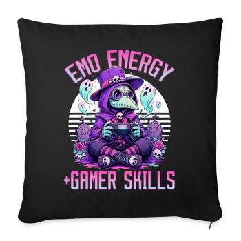 Pastel Goth Soft Goth Gaming Gamer - Housse de coussin décorative 45 x 45 cm - noir - Devant
