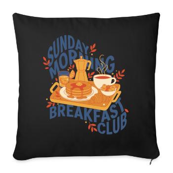 Petit-déjeuner Club du dimanche matin drôle - Housse de coussin décorative 45 x 45 cm - noir - Devant