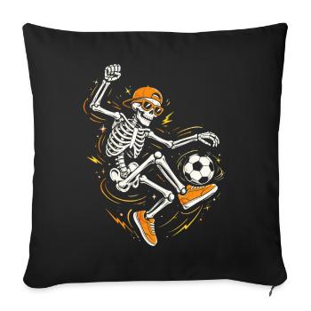 Halloween, Football, Skeleton - Sofa pillowcase 17,3'' x 17,3'' (45 x 45 cm) - black - Front