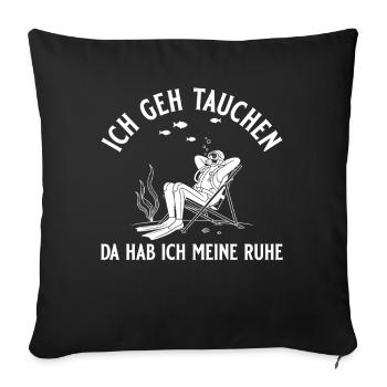 Tauchen Taucher mit Liegestuhl Tauchsport - Sofakissenbezug 45 x 45 cm - Schwarz - Vorne