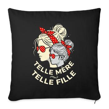 Telle Mère Telle Fille Rétro Bandana - Housse de coussin décorative 45 x 45 cm - noir - Devant