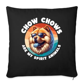 Funny Chowchow Sayings - Sofa pillowcase 17,3'' x 17,3'' (45 x 45 cm) - black - Front