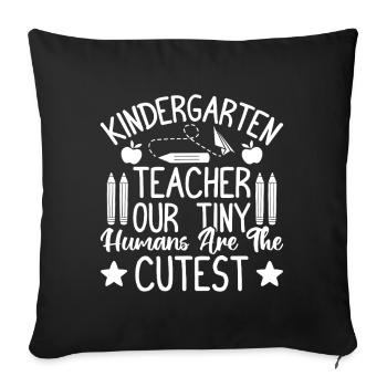 Institutrice de maternelle Tiny Humans La plus mignonne garderie - Housse de coussin décorative 45 x 45 cm - noir - Devant