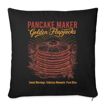 Breakfast Pancake Maker Golden Flapjacks Sweet - Sofa pillowcase 17,3'' x 17,3'' (45 x 45 cm) - black - Front