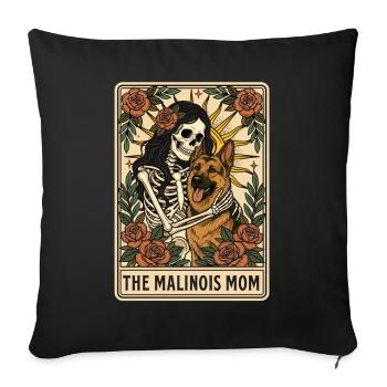 Der Malinois-Mama-Belgischer Schäferhund - Sofakissenbezug 45 x 45 cm - Schwarz - Vorne