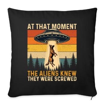Les extraterrestres savaient que les Malinois belges avaient foutu en l’air - Housse de coussin décorative 45 x 45 cm - noir - Devant